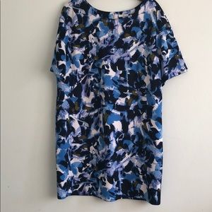 Halston blue combo dress